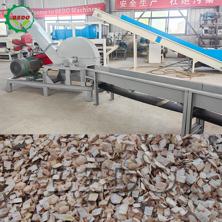 37KW Macchine per la frantumazione del legno per la silvicoltura Convogliere di alimentazione 25-35mm Frangiaio tipo tamburo Trinciatore
