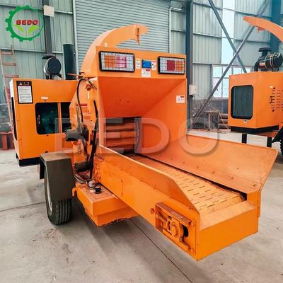 Diesel Mobile Wood Branch Bush Chipper Machine alimentazione idraulica