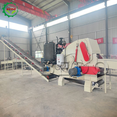 Motore diesel 235HP CE Certificato Macchina di frantumazione di legno Industrial Drum Type Heavy Duty Shredder